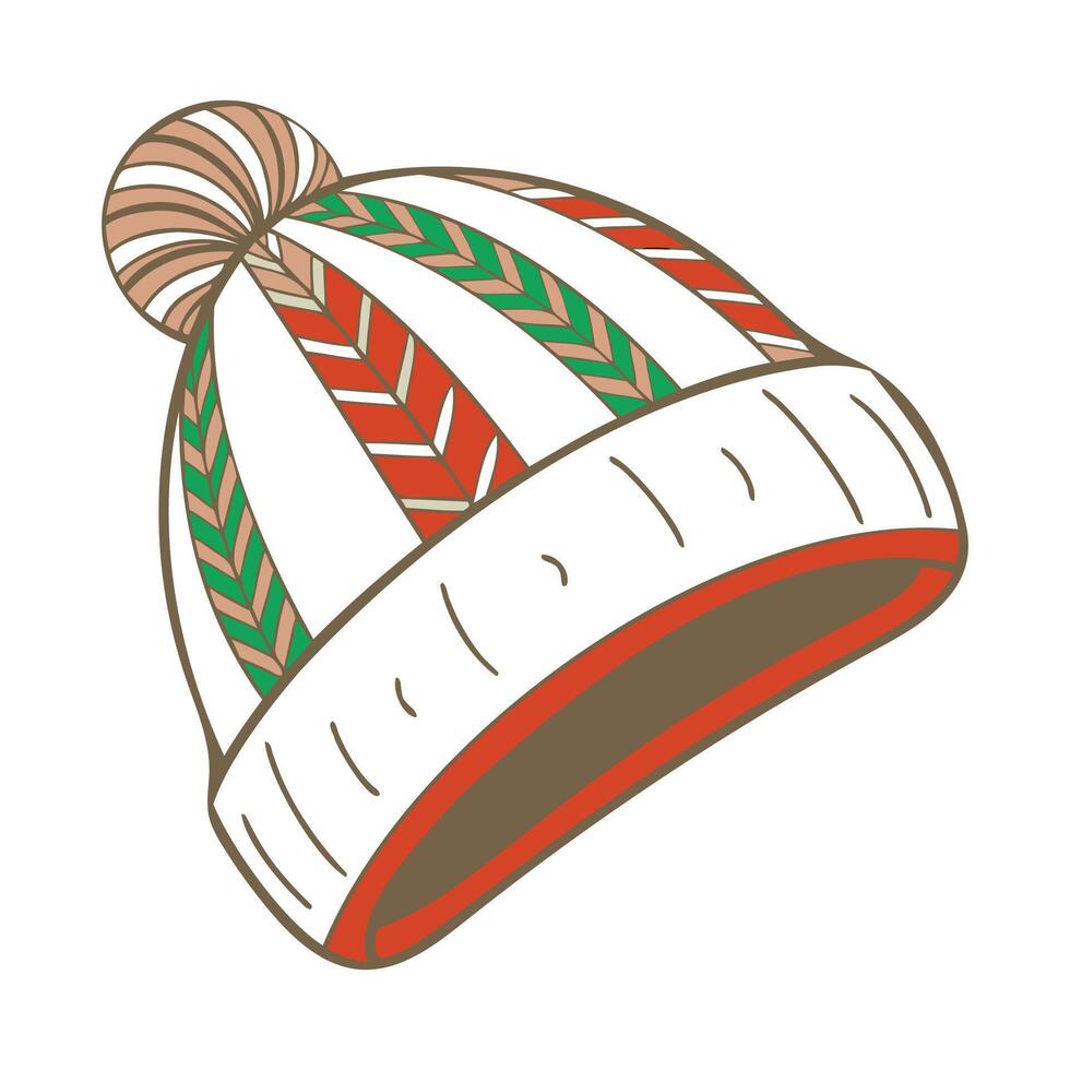 vintage beanie hat silhouette art vector
