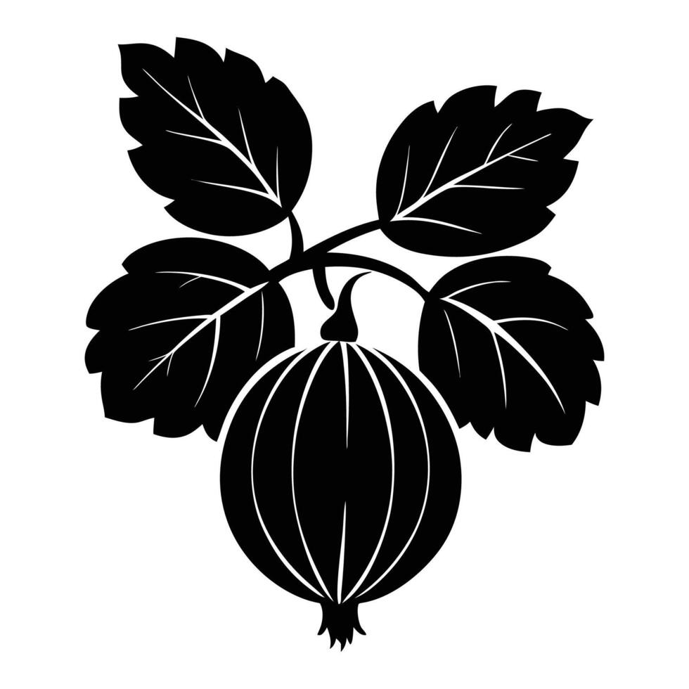 illustration of gooseberry fruit silhouette art vector