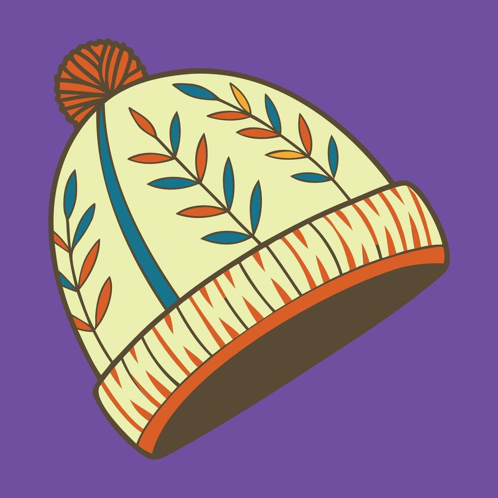 high-quality beanie hat silhouette graphic illustration vector