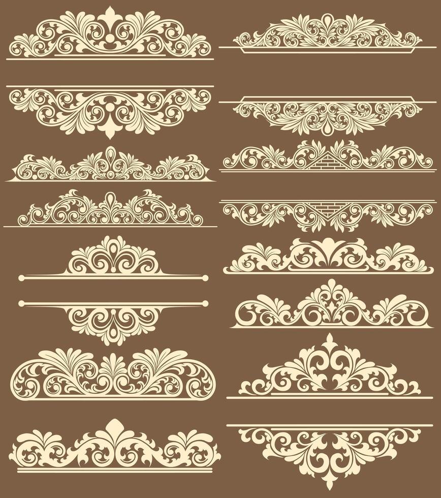 Set of Classic ornament design for elements vector