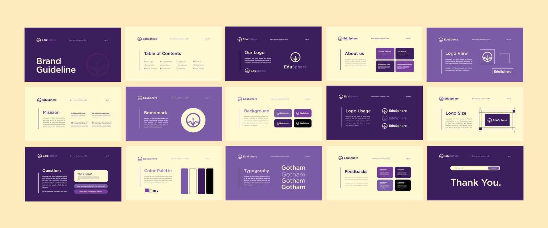 Editable Brand Guidelines Poster Template vector