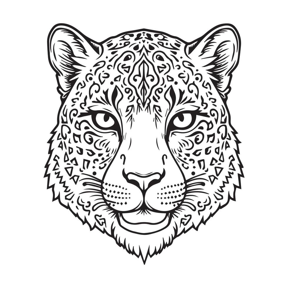 Free tiger head illustration on withe background vector