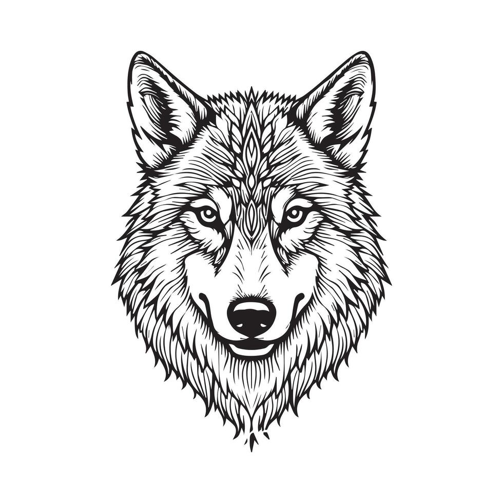 Free wolf isolated Head illustration vector
