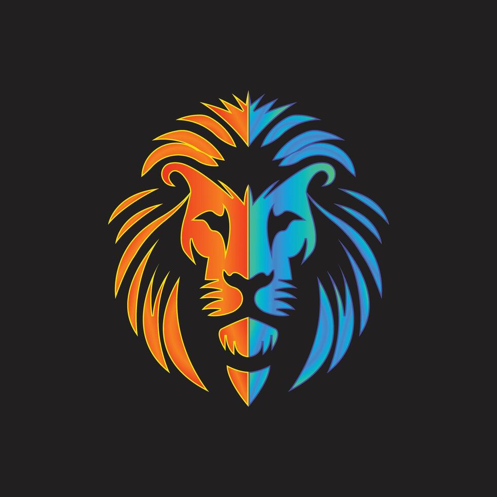 Golden Lion Logo on Black Surface vector