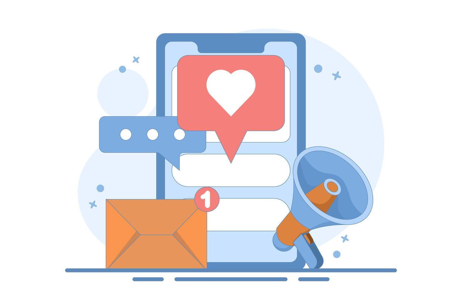 Business virtual social communication concept. Communication, dialogue, conversation in online forum and internet chat concept. Design illustration design. vector
