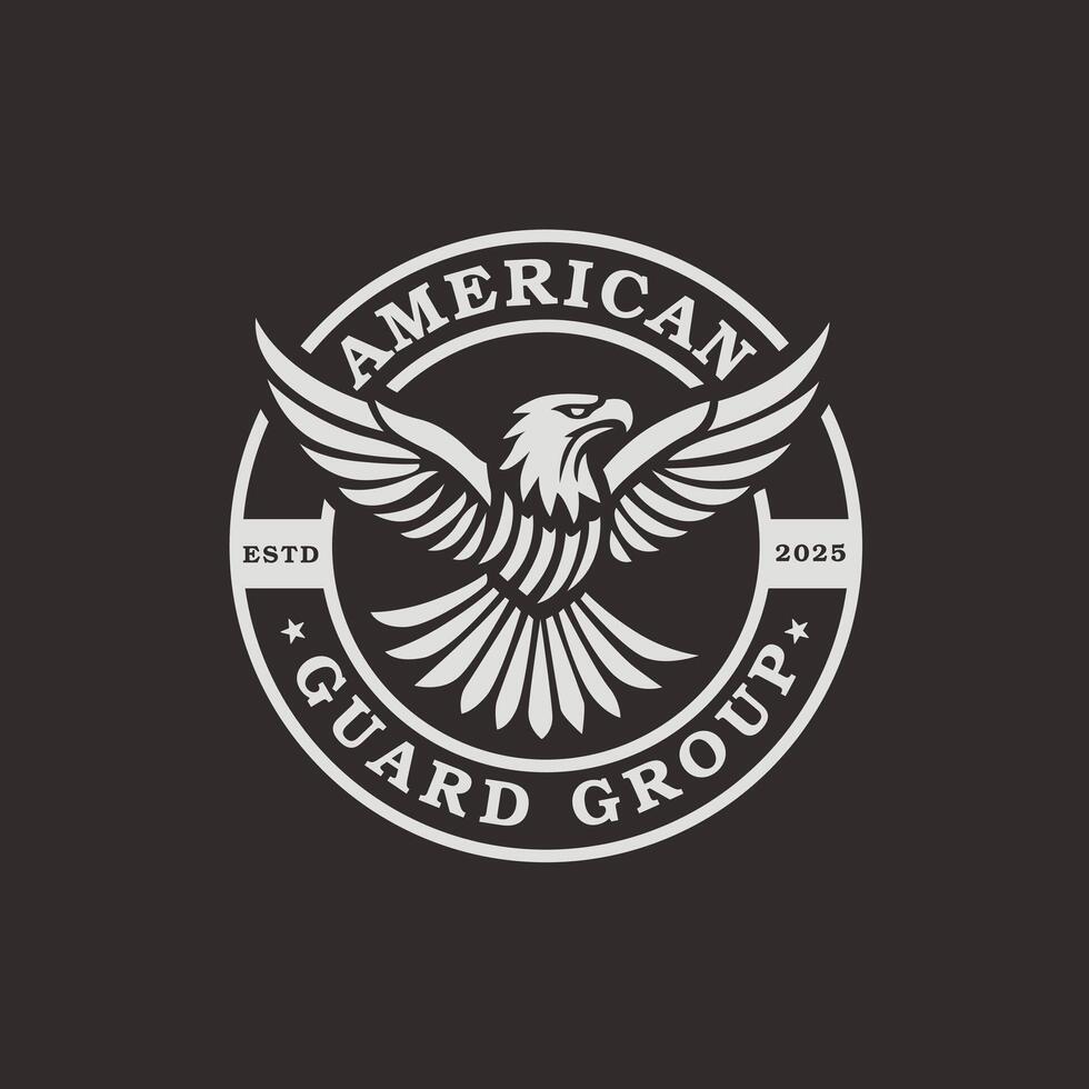 Flying Eagle Hawk Falcon For American Guard,Security Logo Design vector