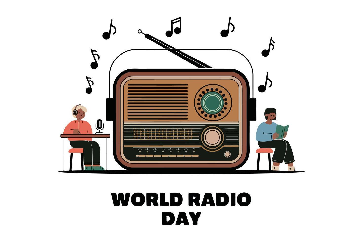 Happy World Radio day artwork vector