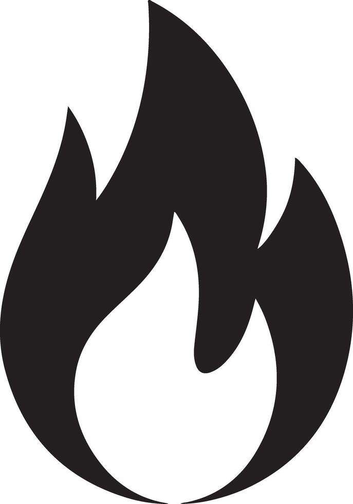 A simple minimalist illustration of a flame vector