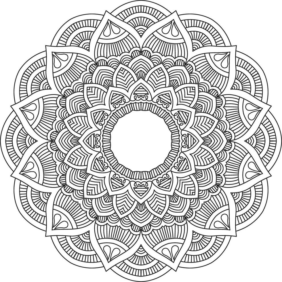 Stress-Relief Mandala Patterns vector