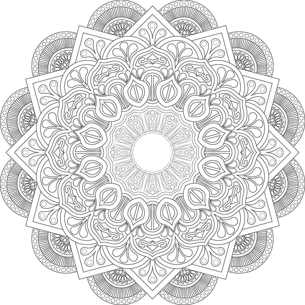Stunning Mandala Line Art vector