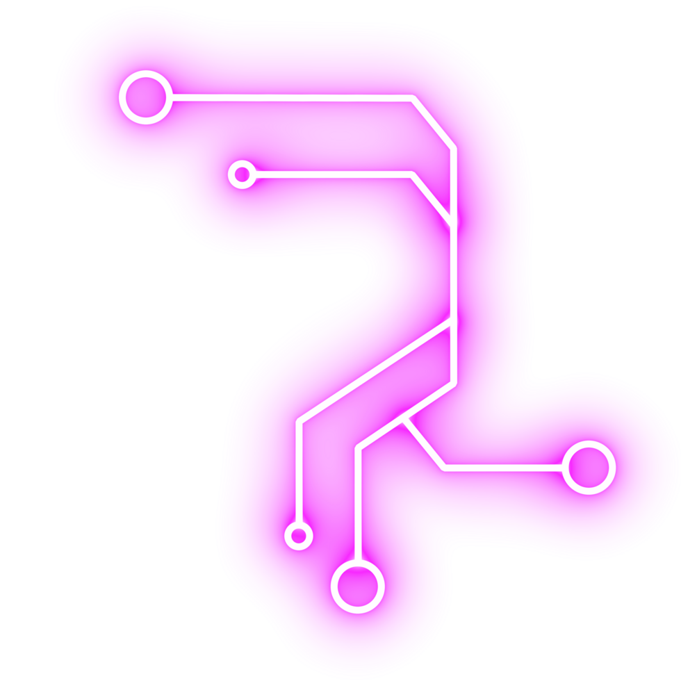 Abstract glowing neon Futuristic Circuit Pattern in Purple png