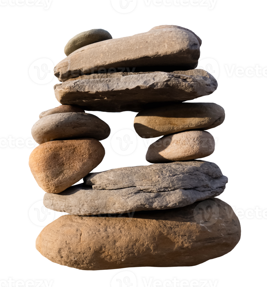 Stack of zen stones tower isolated, Balancing of pebble sea rocks stacked on top of each other.Element object for Yoga,Spa stones concepts png