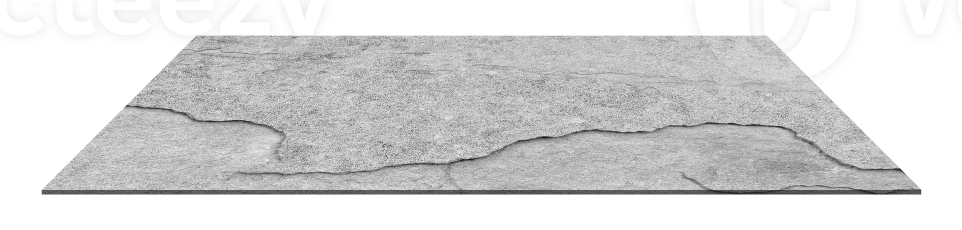 Broken Grey Concrete Flooring Grain Texture isolated,Cement Shelf Rough Surface,Top Table Isolated, Perspective Mock up Element for Studio Background,Interior Display Product png