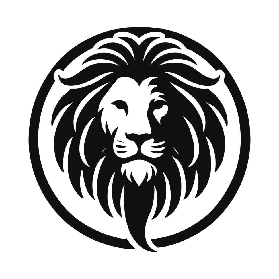 Powerful Lion Logo in Circular Frame vector