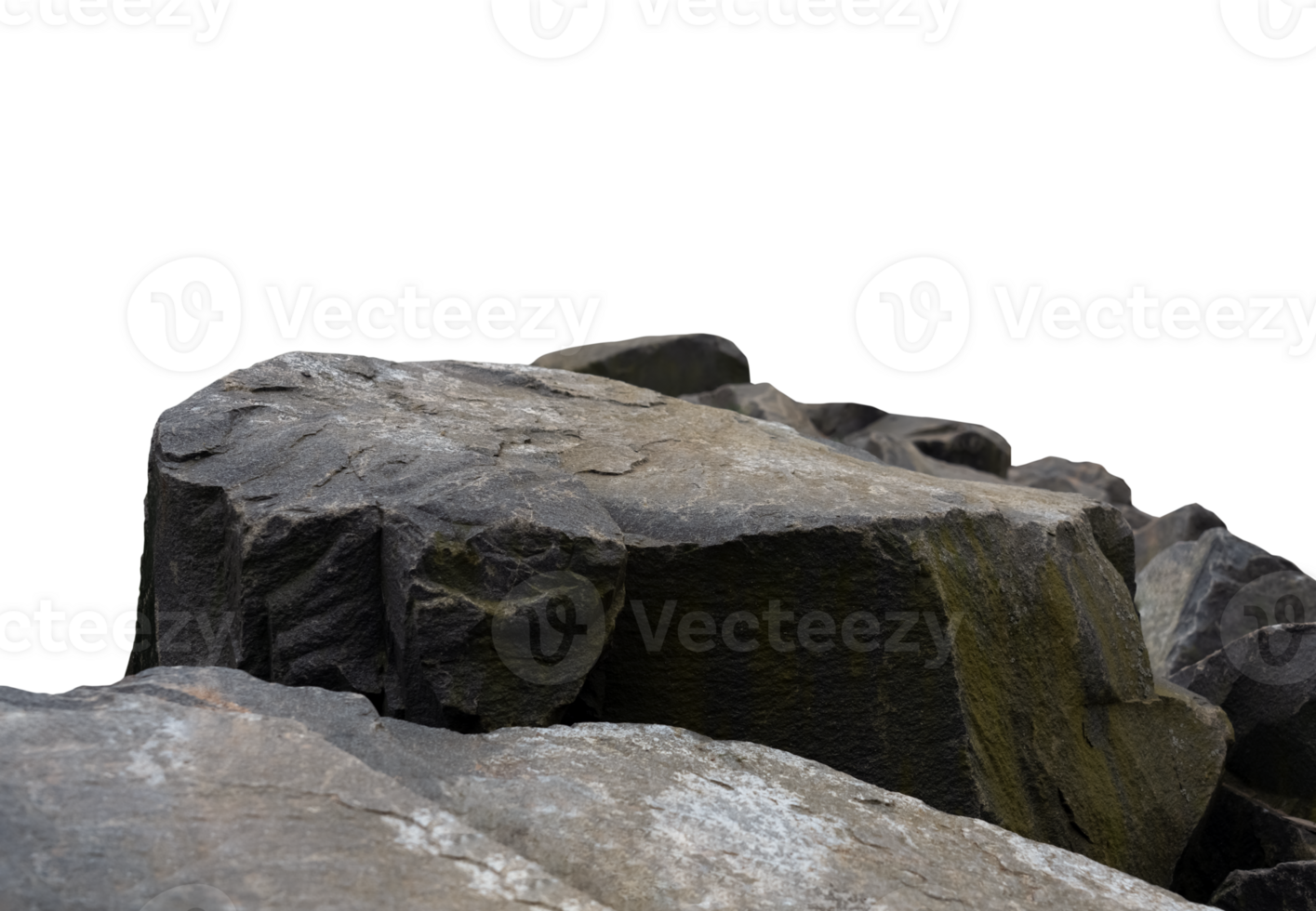 Stones isolated,Rock formation located part of the mountain,Group of Cliff Rock natural stone with rough texture surface backgrounds,Rock Sea with Broken Edge png
