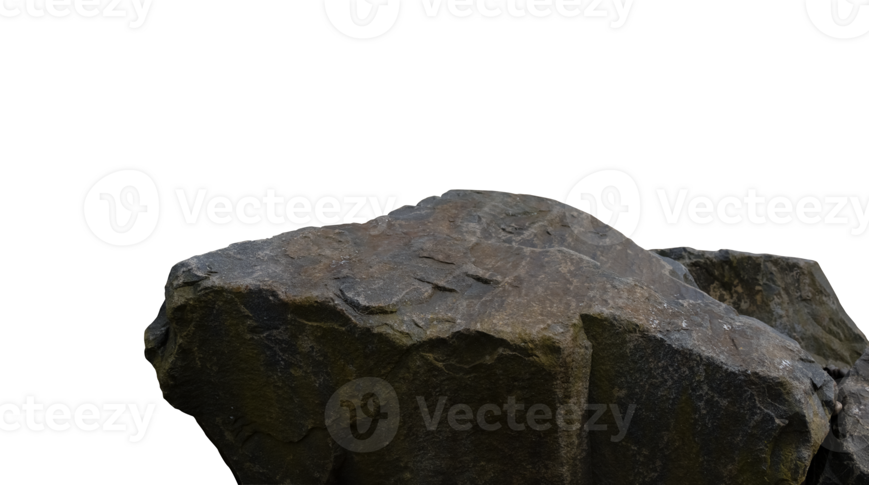 Rock Stone podium stage isolated for Product Display,Black Sea Rock Stand with rough surface texture,Nature Rock cliff element with clipping path. png