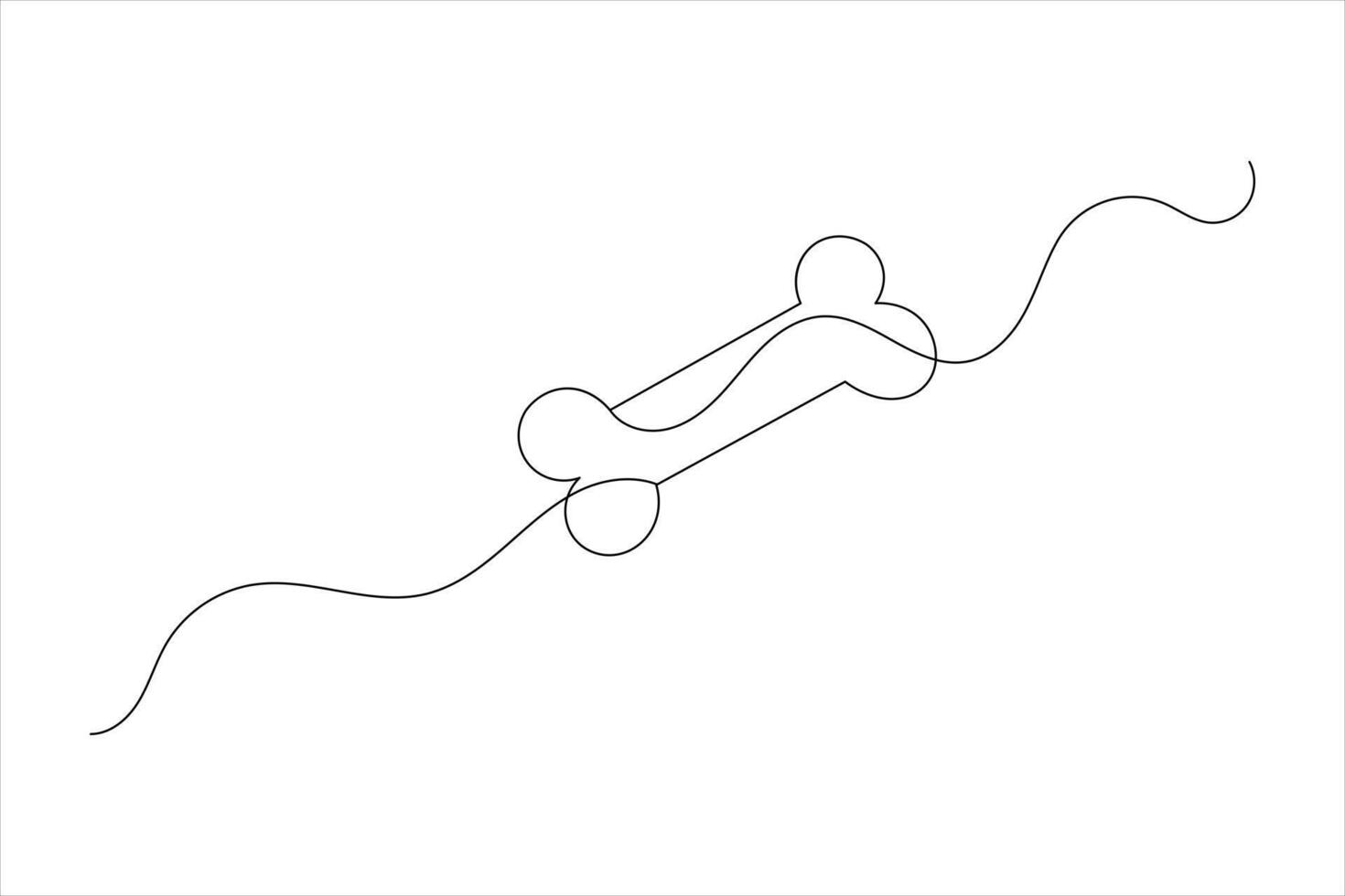Dog bone single line drawing art vector