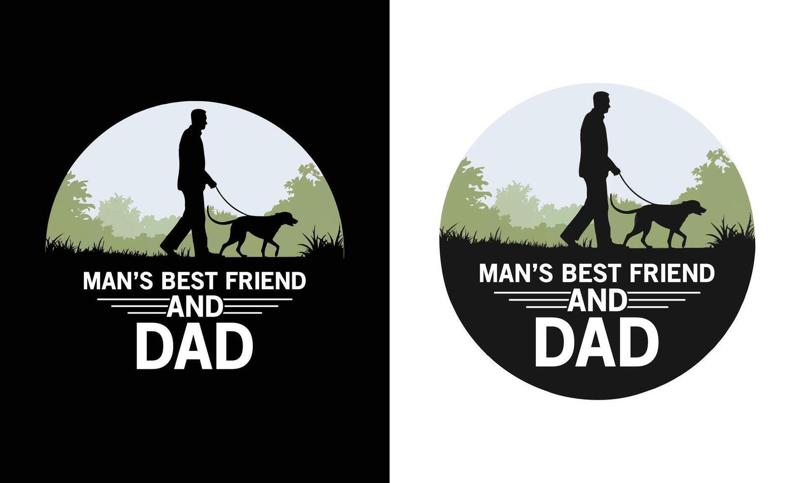 Fathers Day Tshirt Design Dad And Dog vector