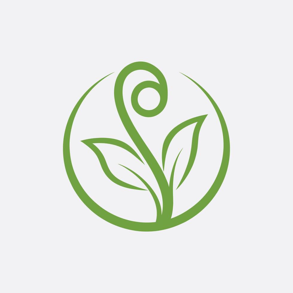 green leaf , leaves green logo design with gradient vector