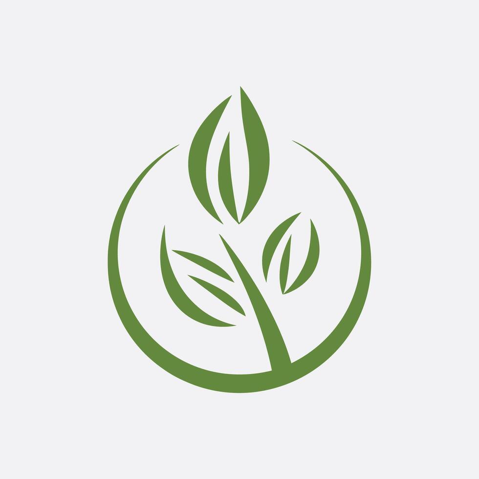 leaf ecology nature logo element vector