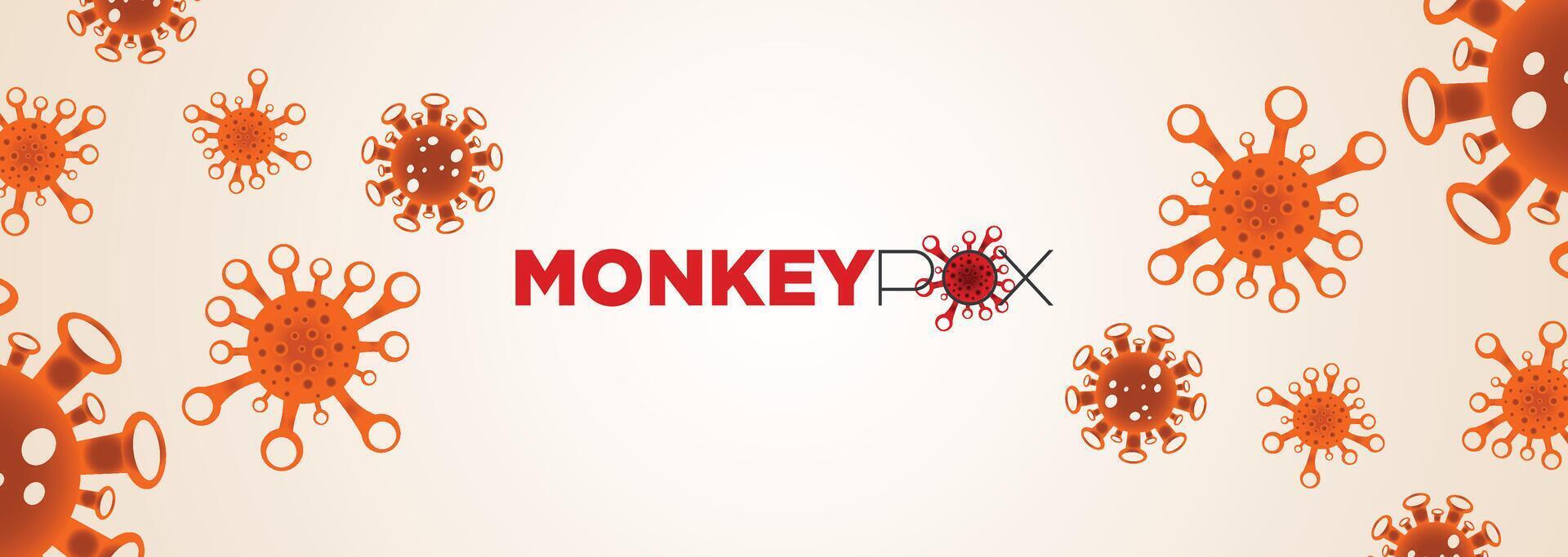 Monkeypox virus graphic design with red virus cells and clean background, representing viral infection, healthcare awareness, and global health risks in modern visual style vector