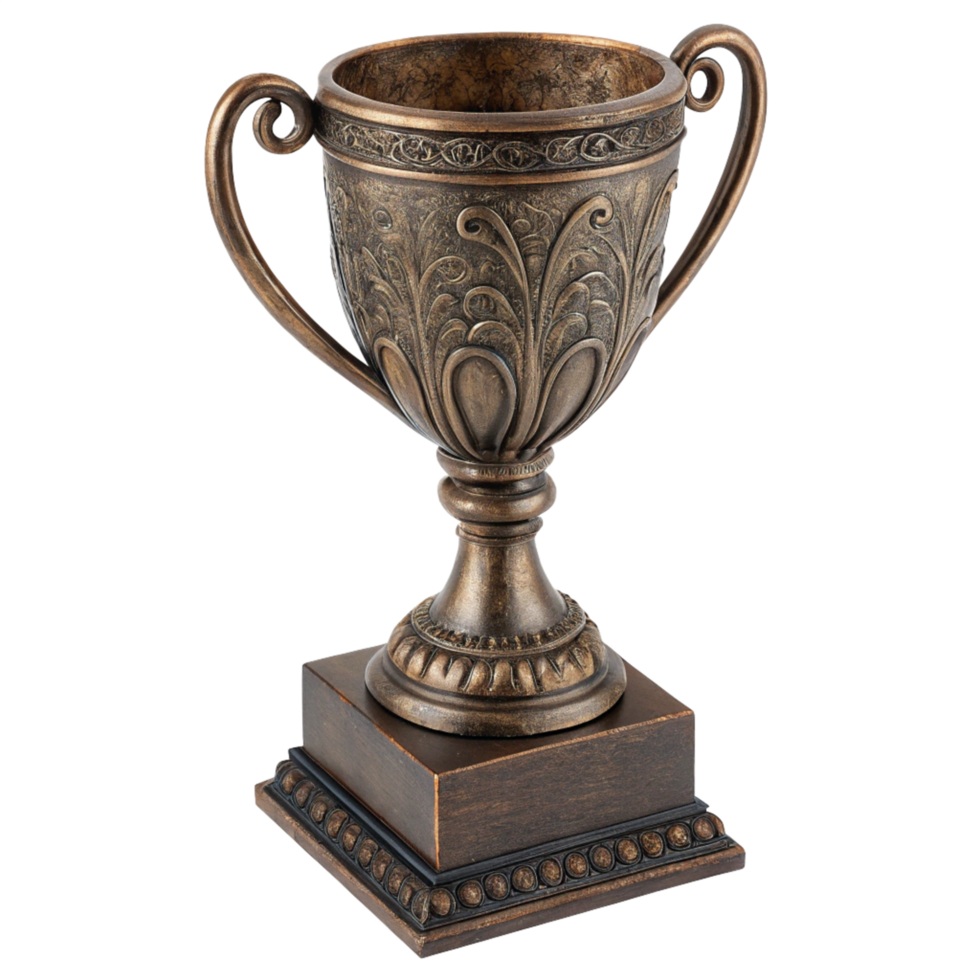 Ornate Bronze Trophy with Timeless Design png