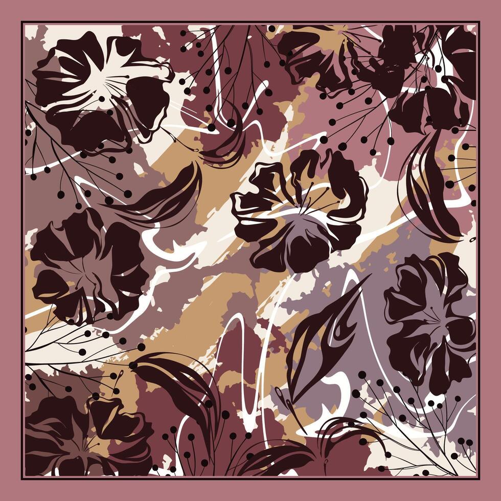 abstract floral splash background scarf vector