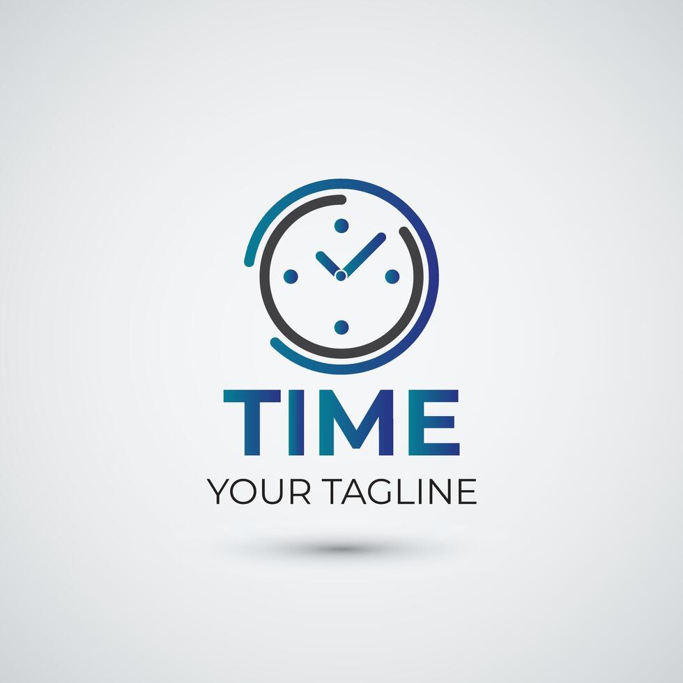 Time clock logo design template vector