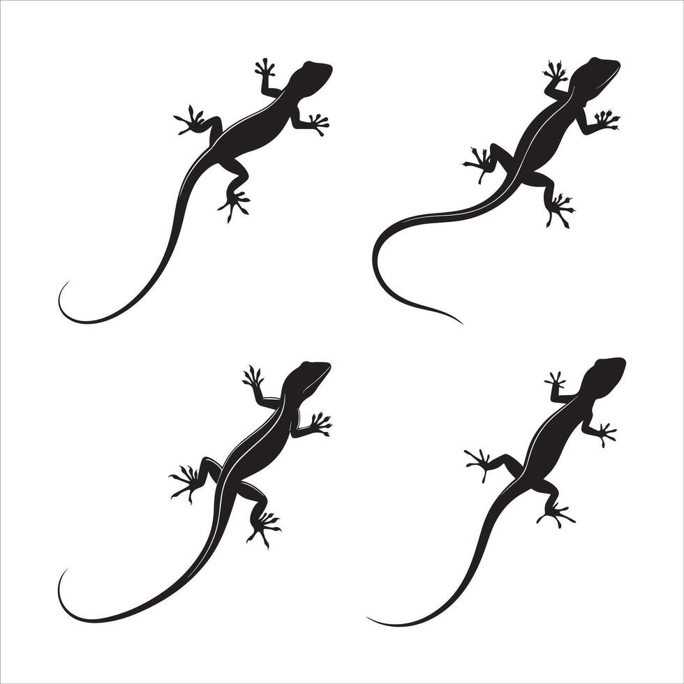 Minimalist Lizard Silhouette Art vector