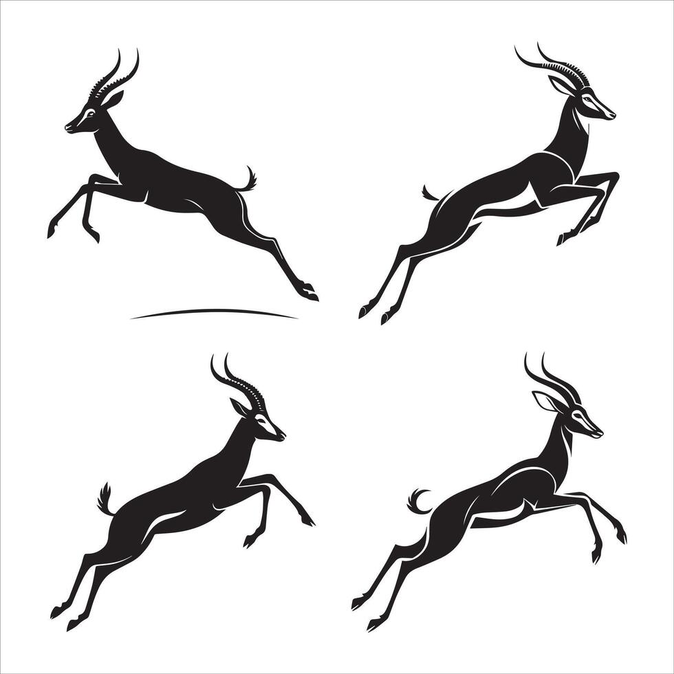 Minimalist Antelope Silhouette Art vector