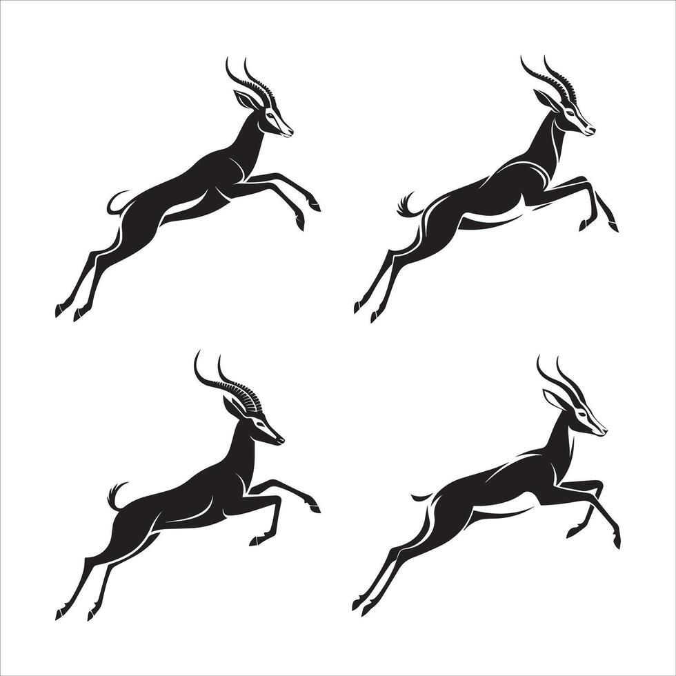 Bold Leaping Antelope Design vector