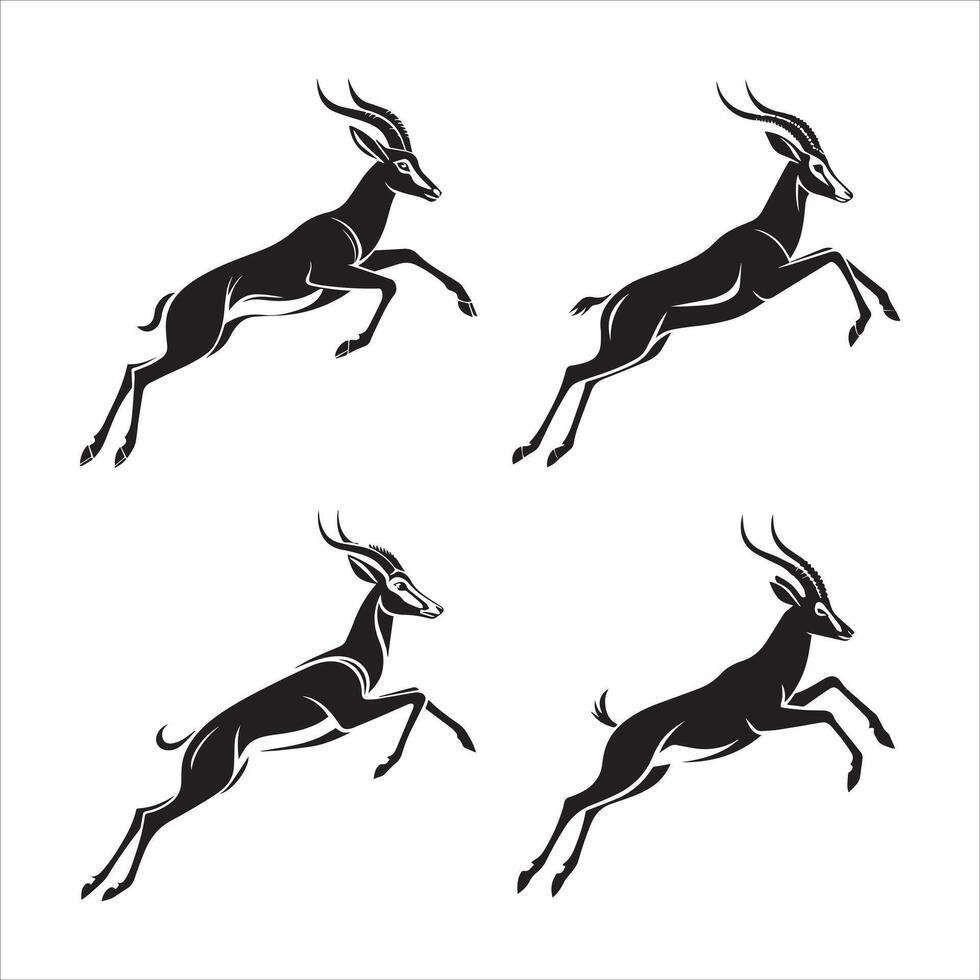 Clean Antelope Leap Illustration vector