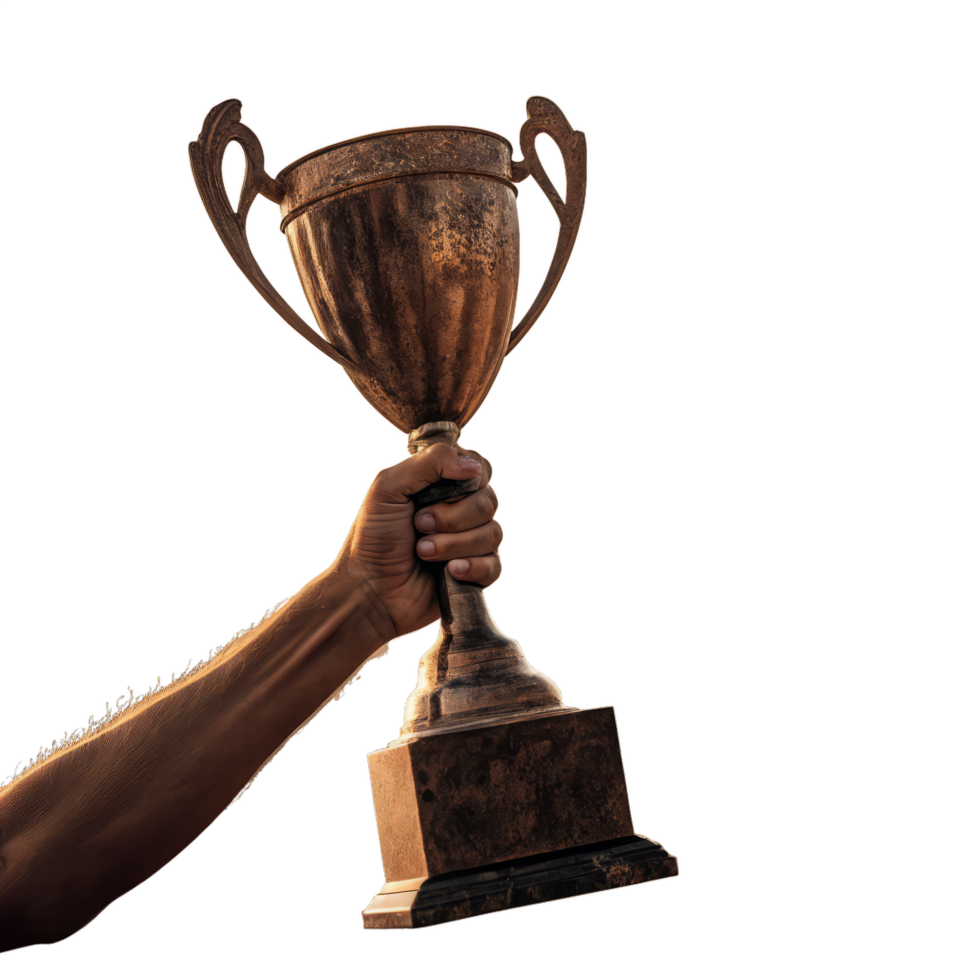 Bronze Vintage Trophy with Intricate Detailing png