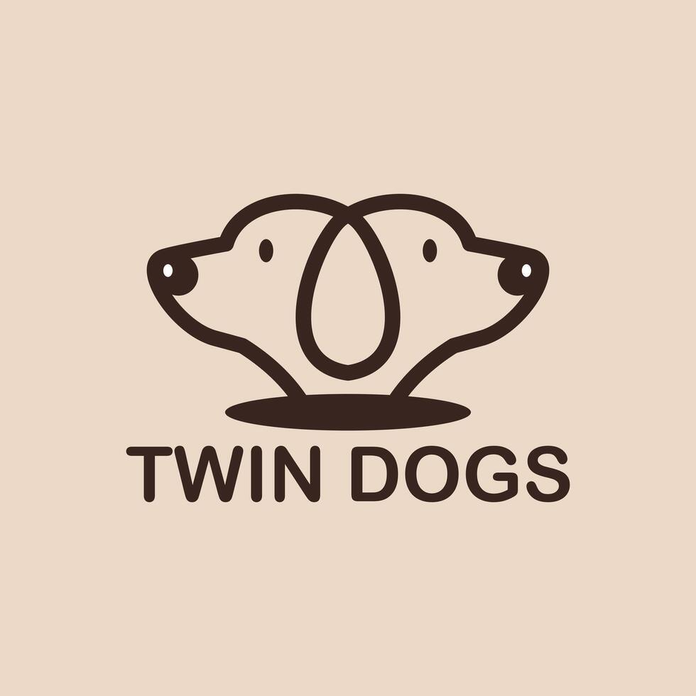 logo for twin dogs vector