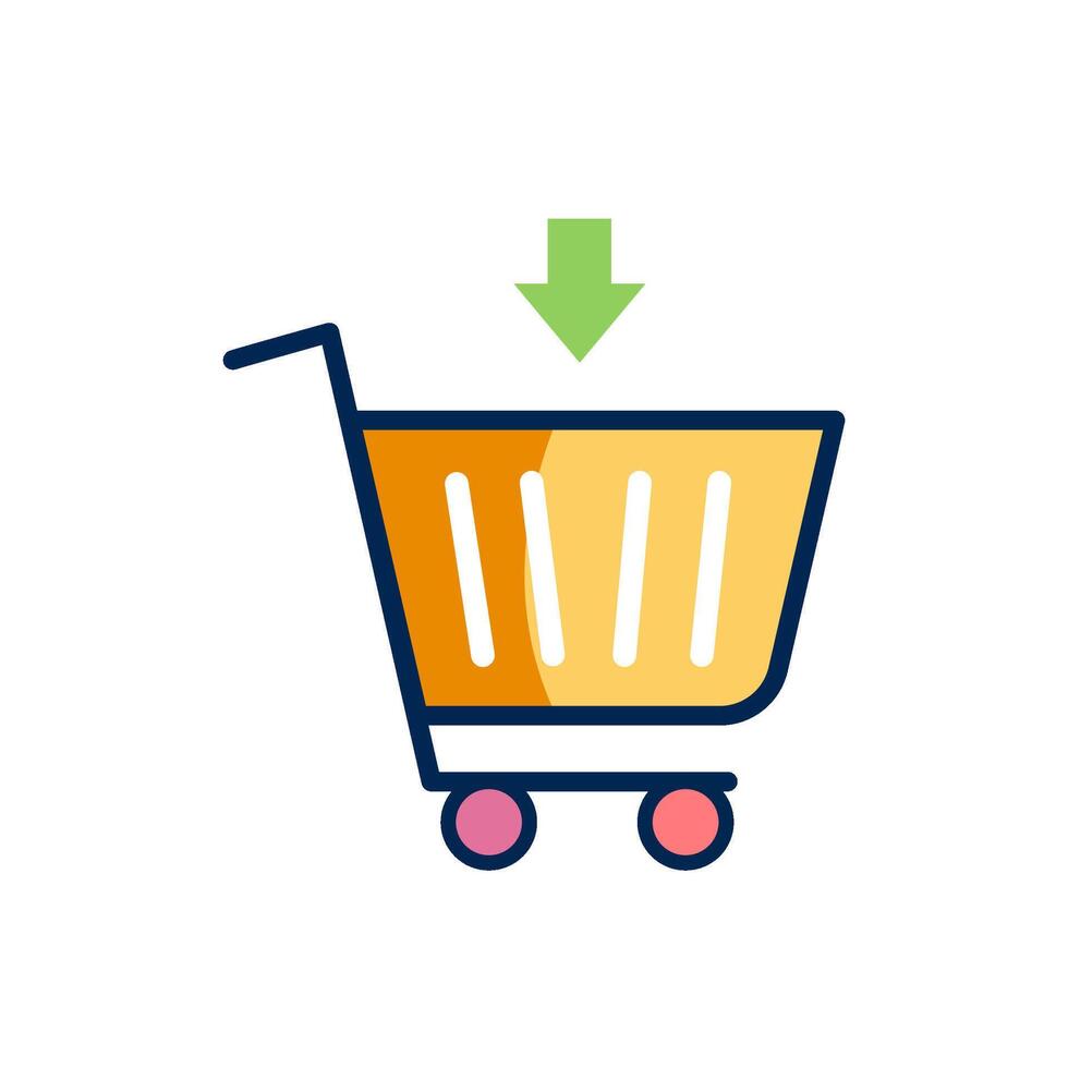 Shopping cart icon on white background. vector