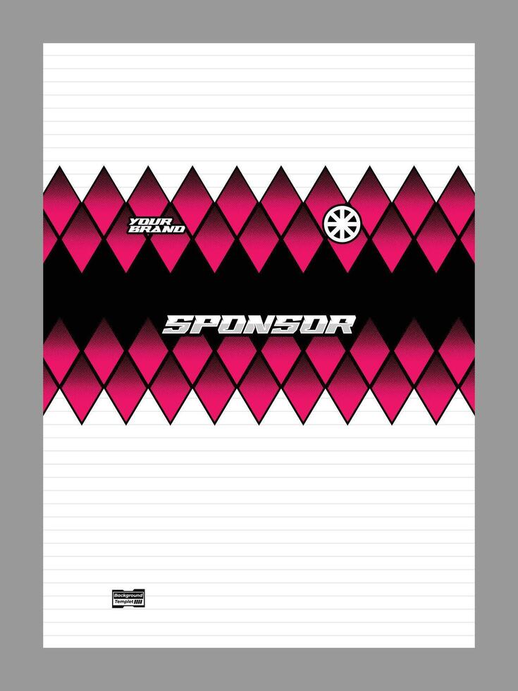 A graphic design featuring a pattern of pink and black diamonds vector
