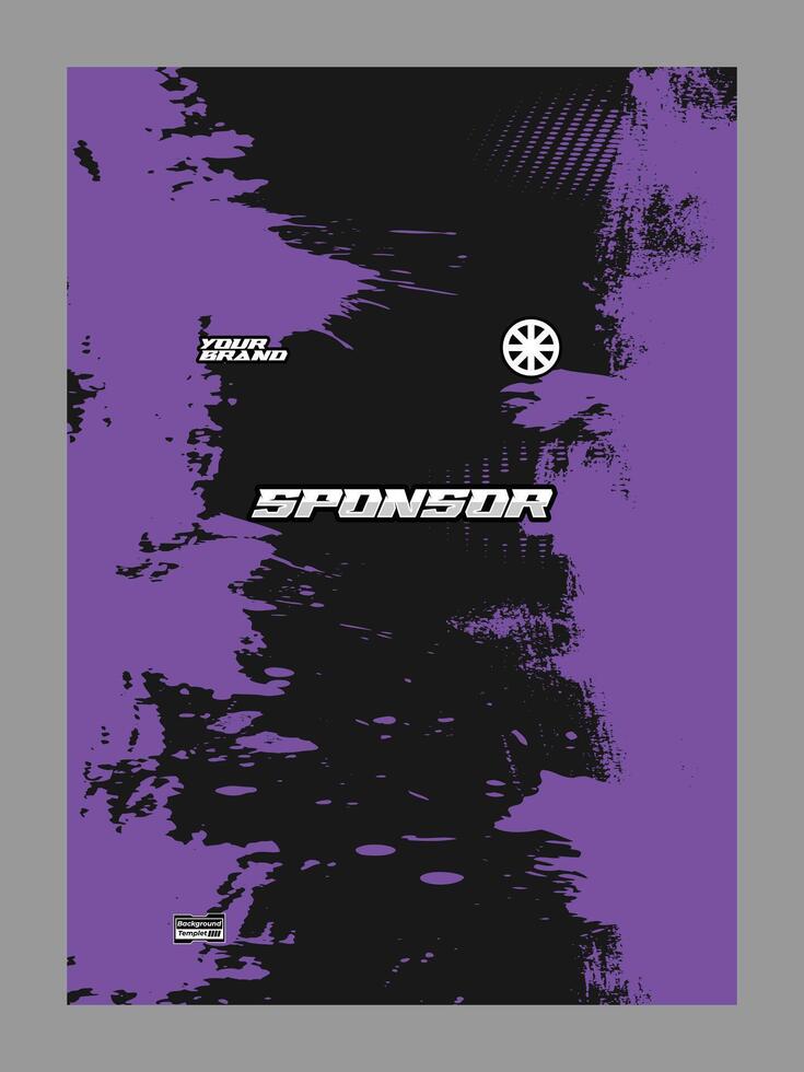 A vibrant purple background with black abstract brush strokes vector