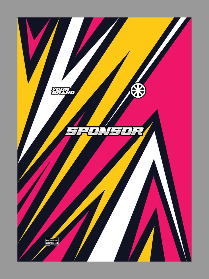 A vibrant background featuring bold, angular patterns in pink, yellow, and black vector