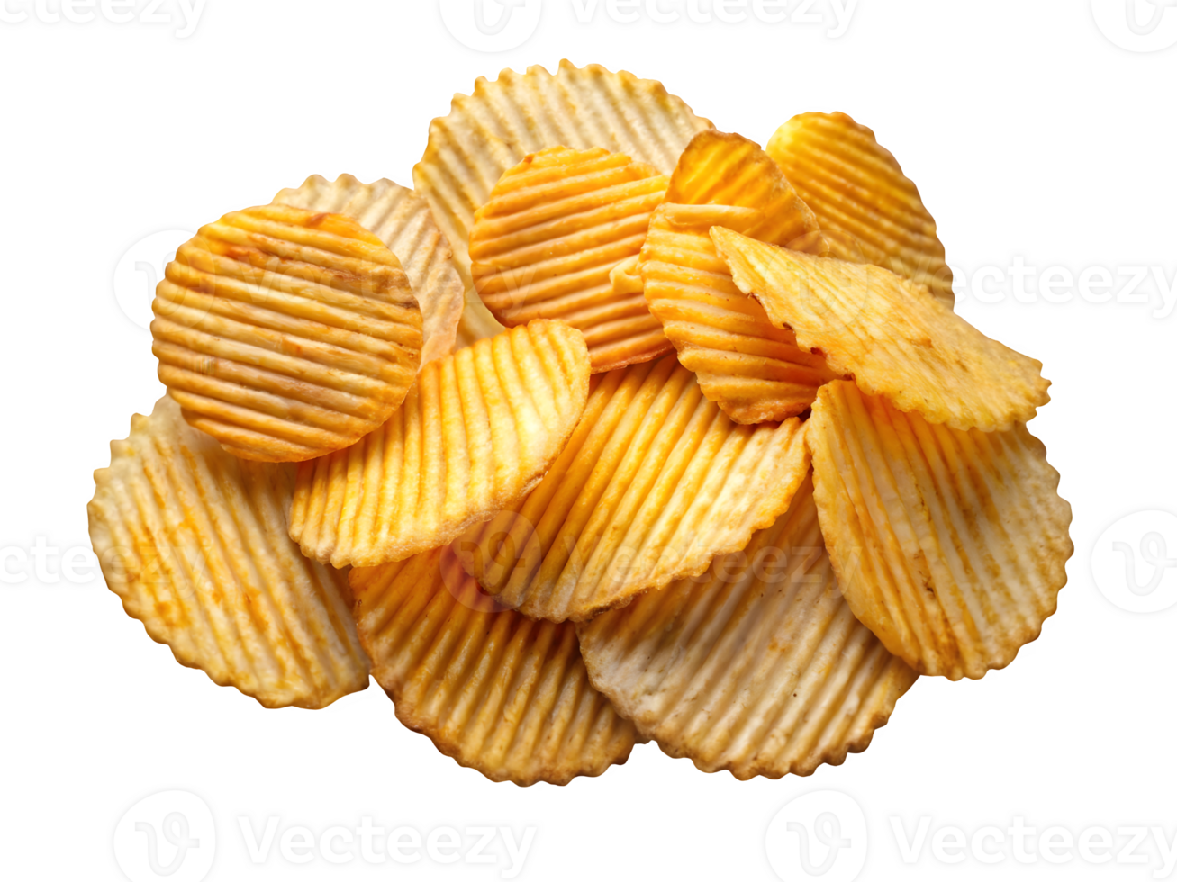 Piled crunchy potato chips png
