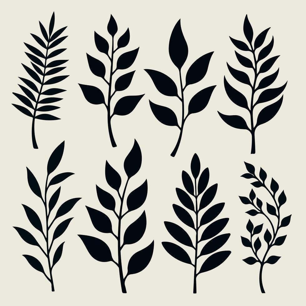 a collection of plants with black leaves and the word black on the bottom. vector