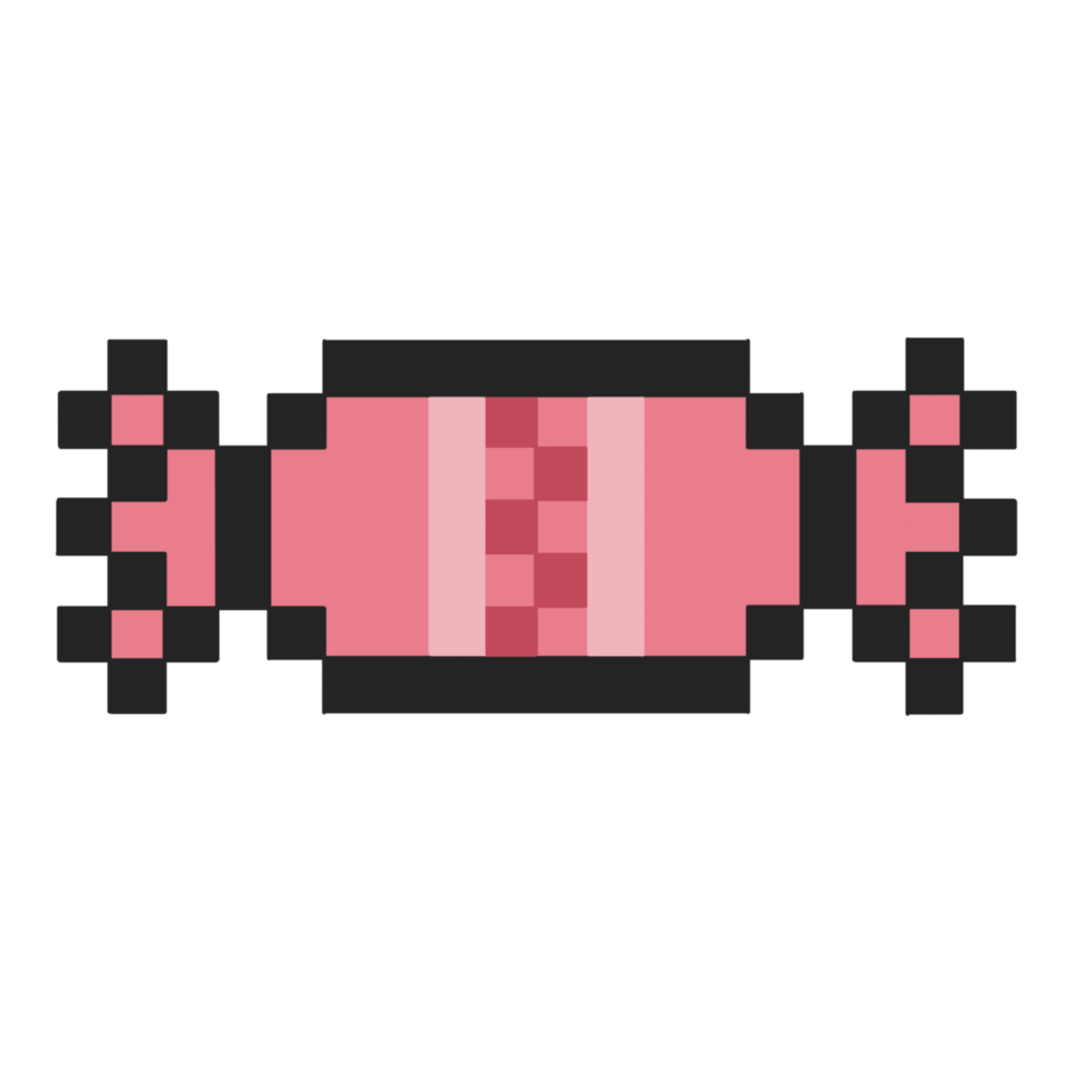 Flat design pixel art candy illustration png
