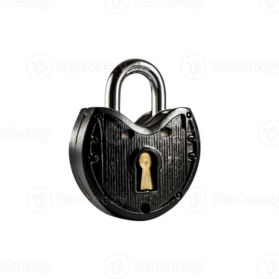 Classic Black Padlock With A Keyhole On A Transparent Suitable For Security And Lock Themes png