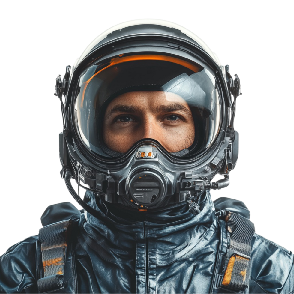 a man in an astronaut helmet on a transparent background png