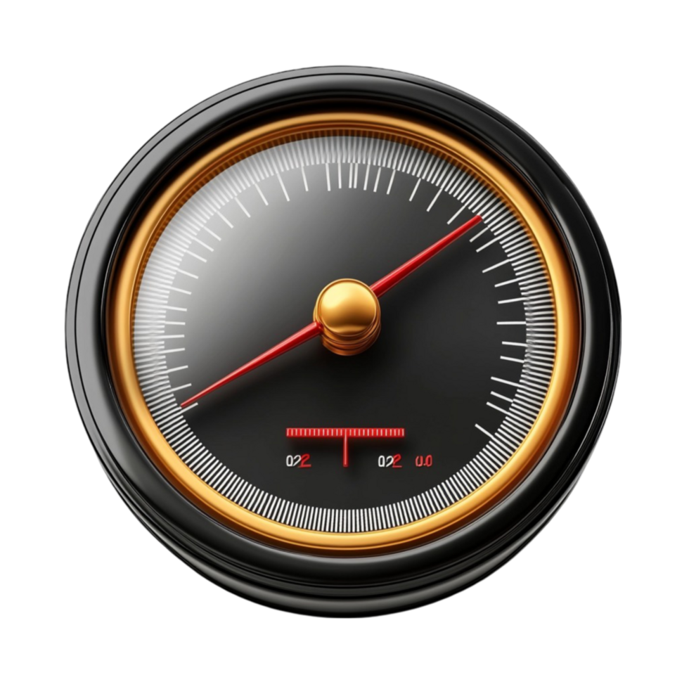 Black and Gold Gauge Design on Transparent Background png
