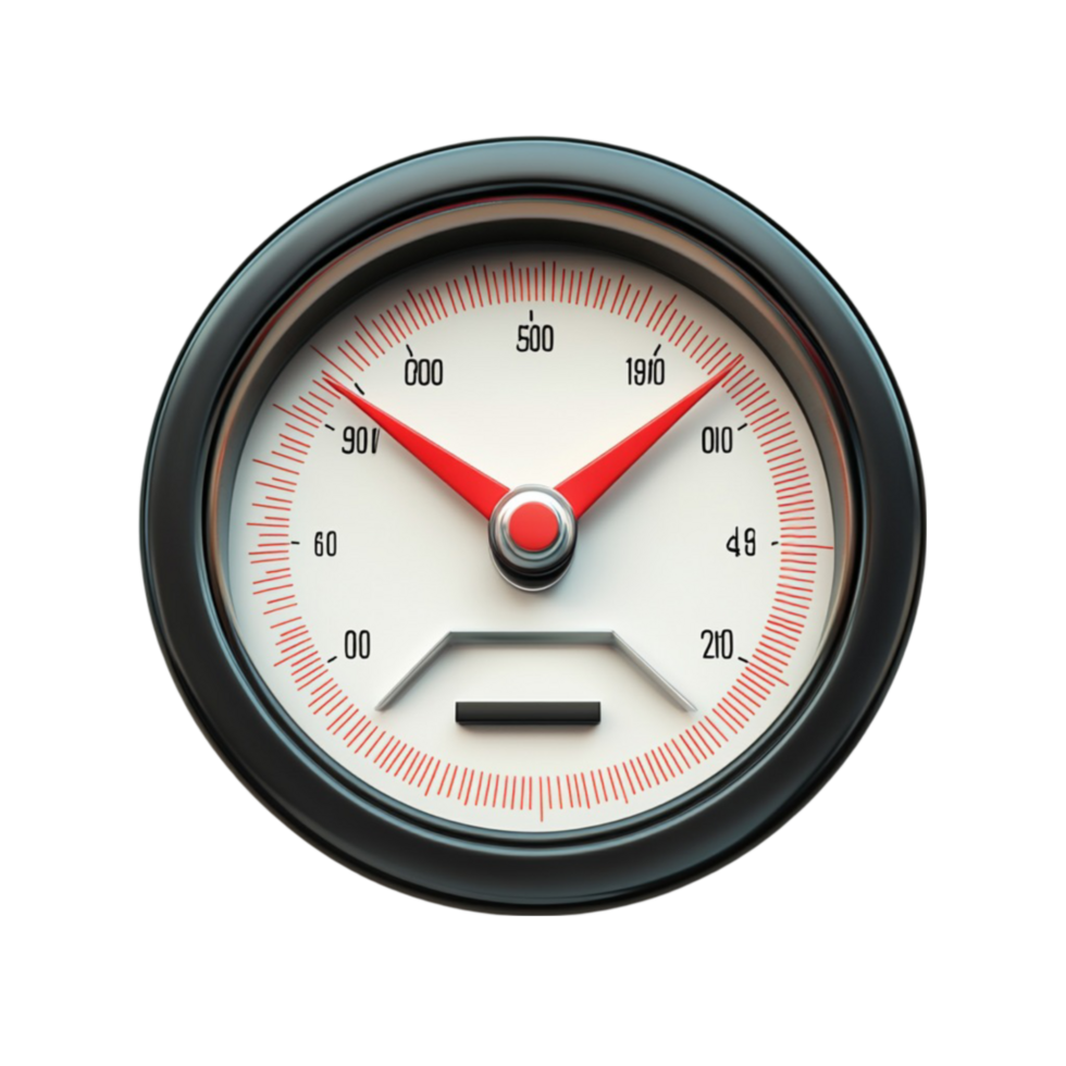 Black and Gold Measuring Gauge on Transparent Background png
