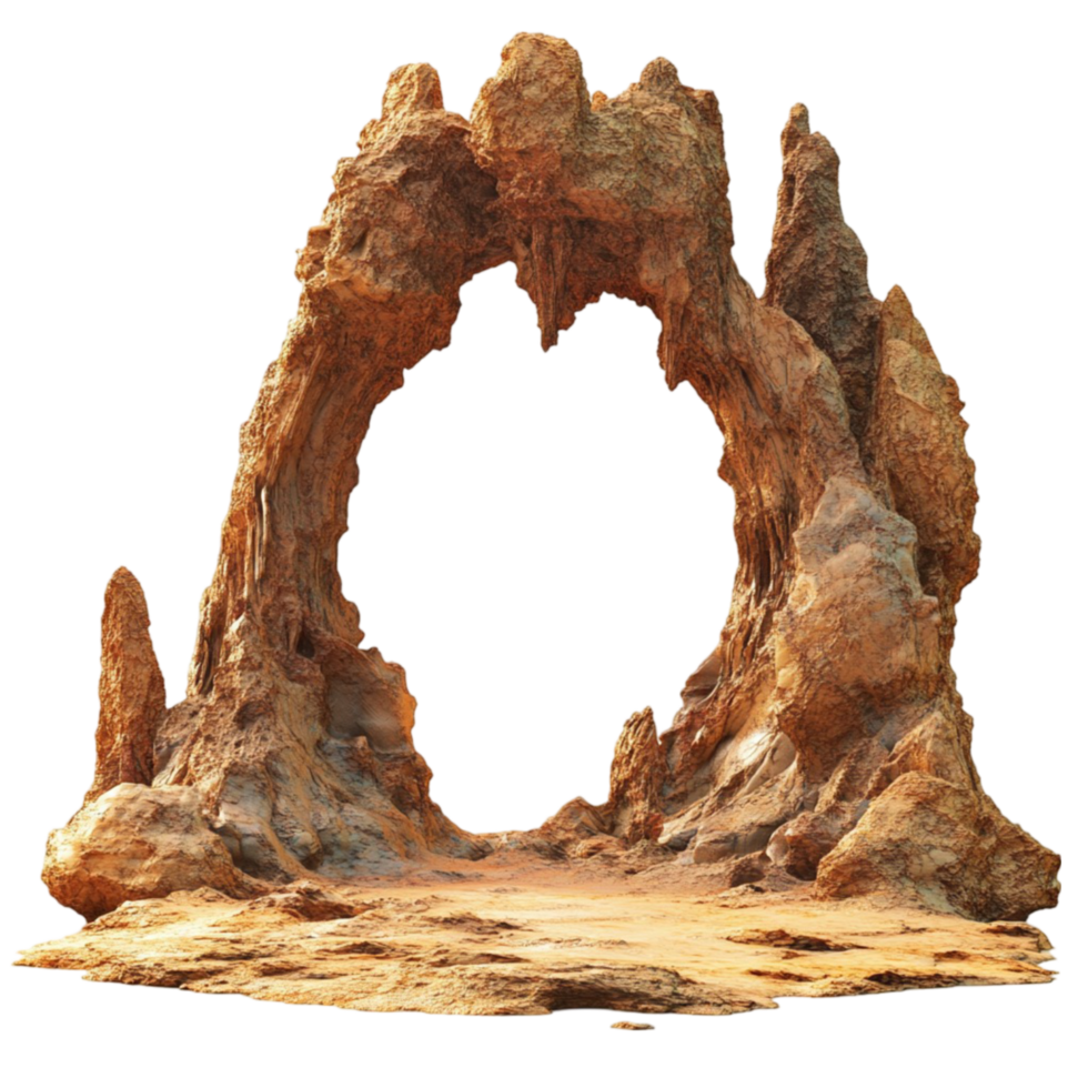 Unique Rock Formation on Transparent Background png