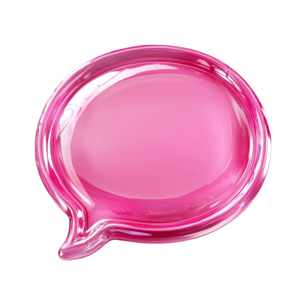 a pink speech bubble on a transparent background png