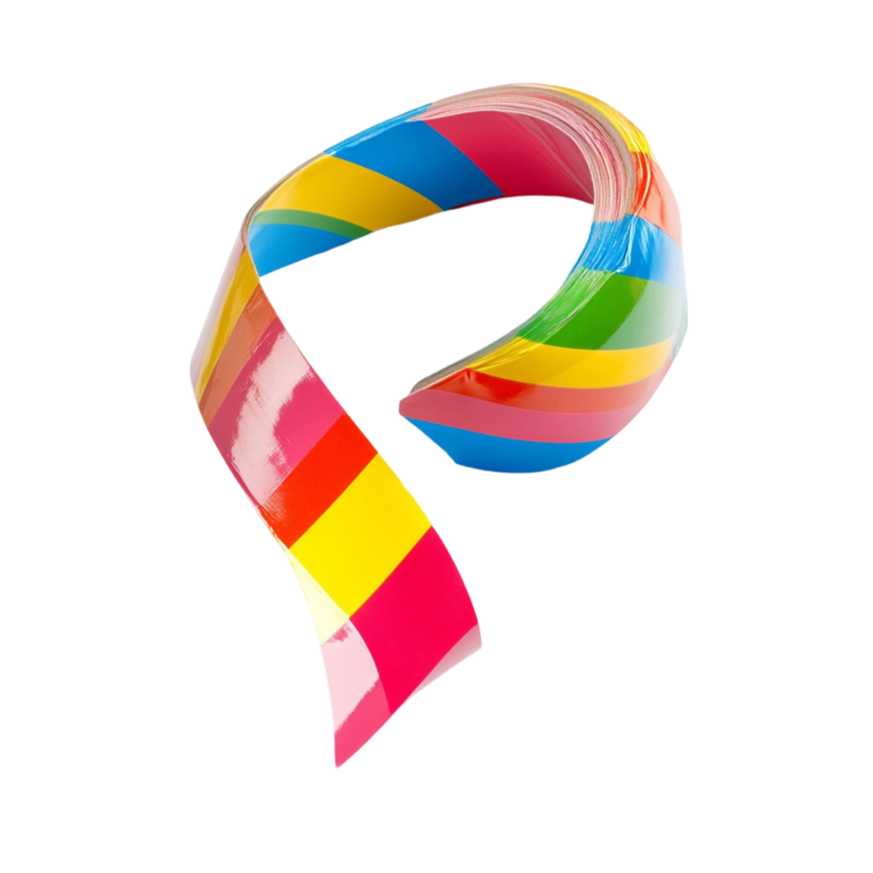 Multi-Colored Tape Roll on Transparent Background png