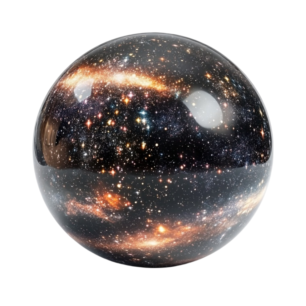 Sphere with Galaxy in the Center on Transparent Background png