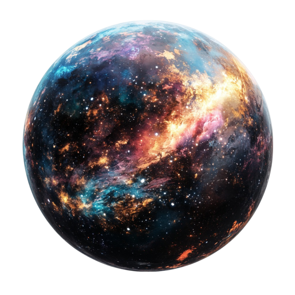 Universe Sphere with Galactic Center on Transparent Background png